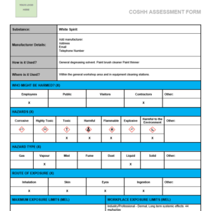 White spirit COSHH Assessment