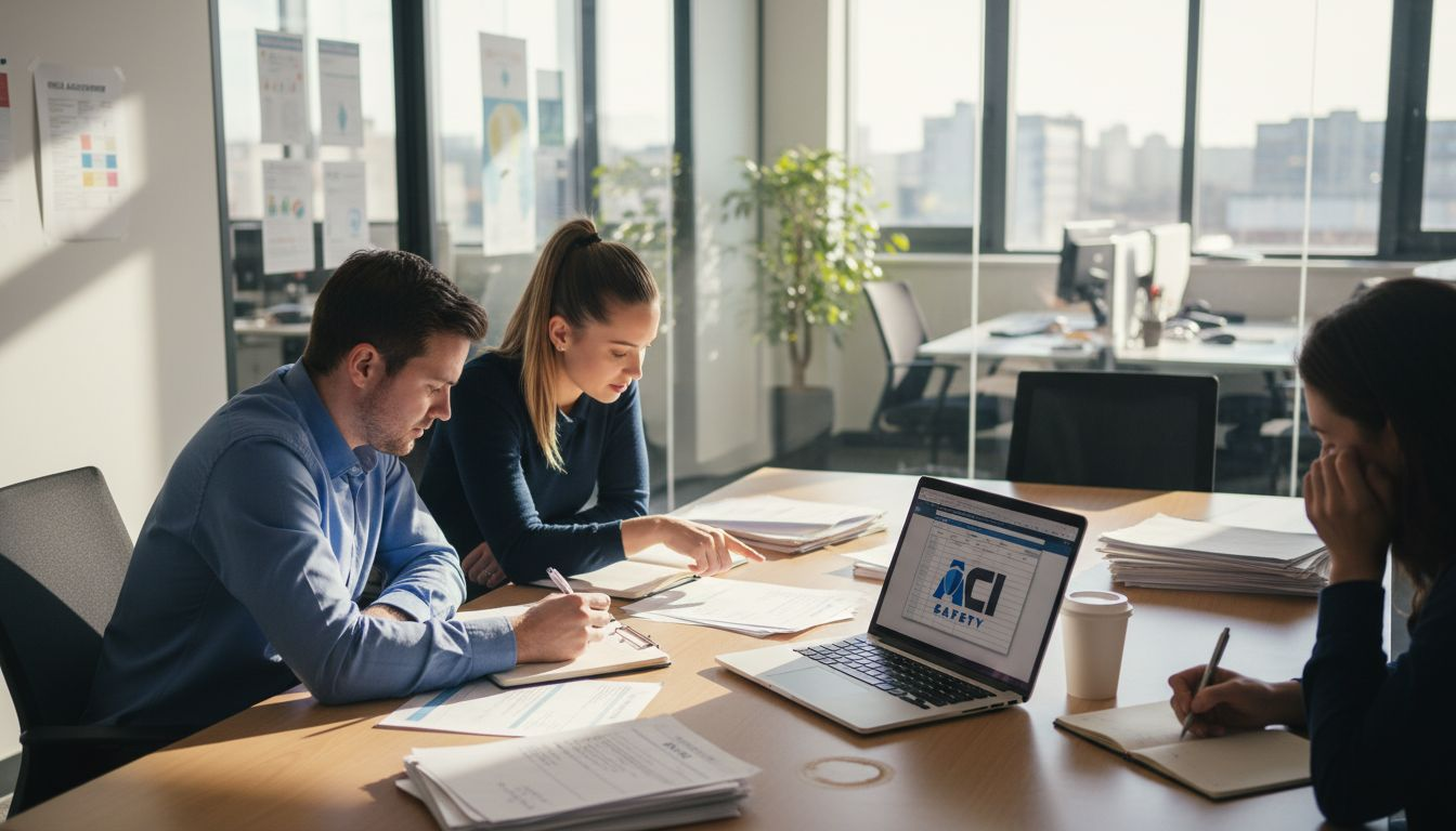 SME team meeting with safety documents